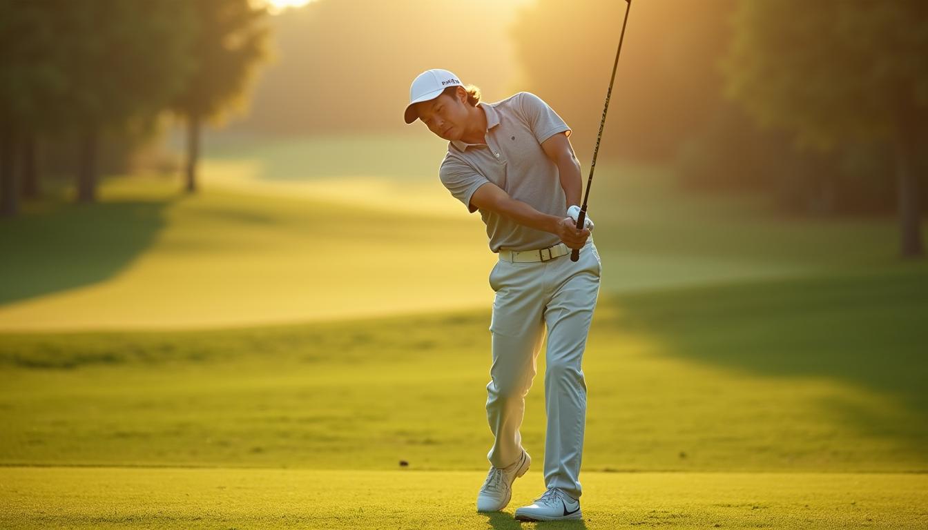 jogador usando sapato de golfe