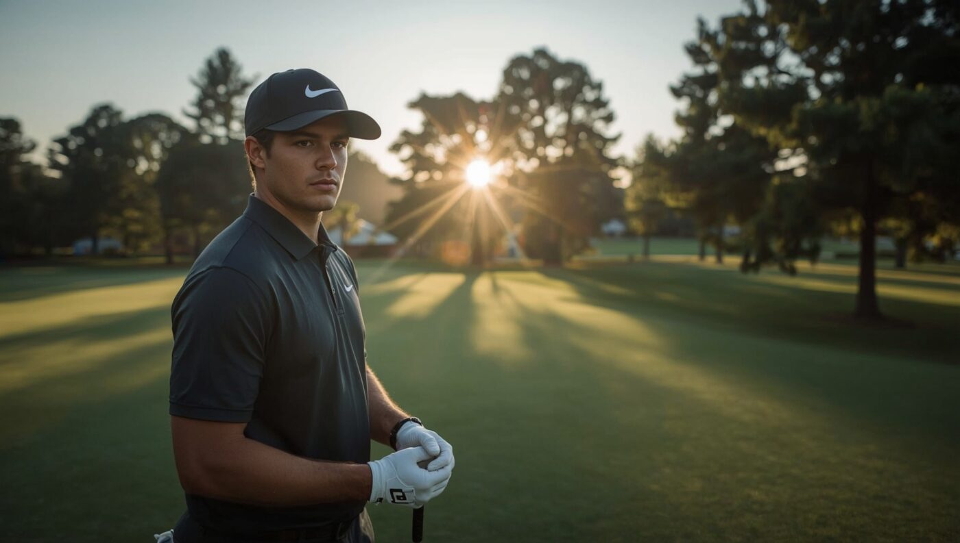 jogador usando chapeu de Golfe