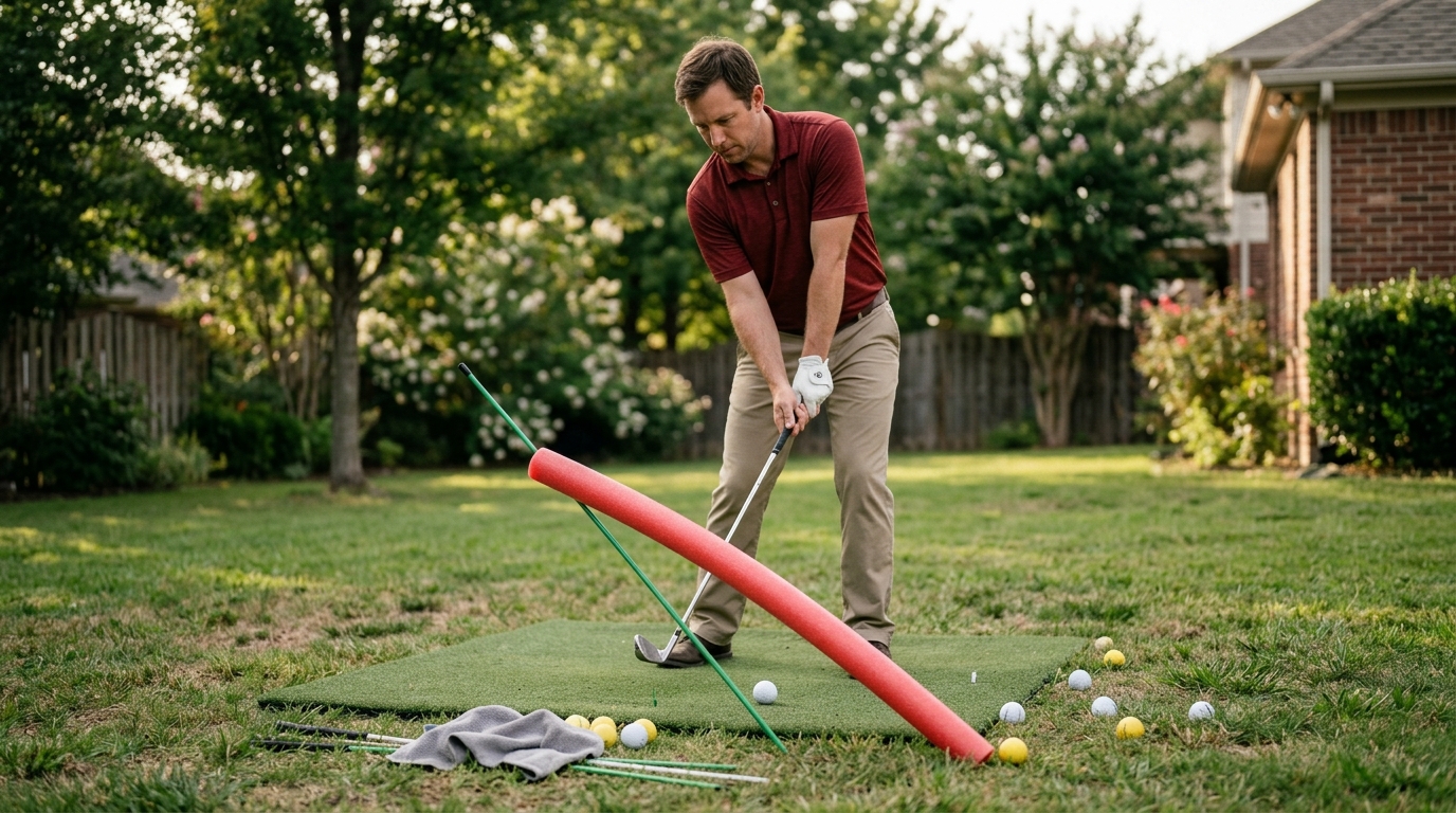 DIY Golf Swing Path Trainer $10 Pool Noodle Hack