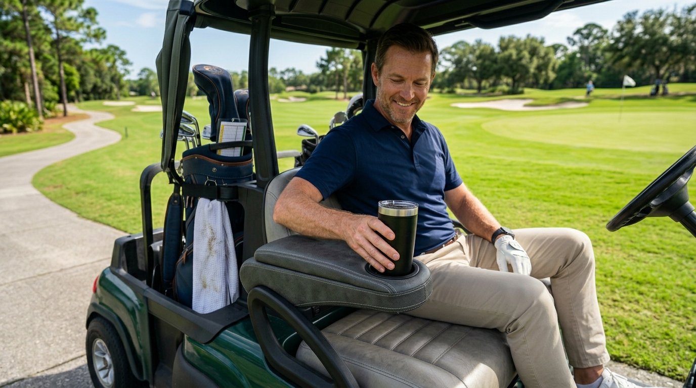 Large Cup Holder for Golf Cart Best Yeti and Tumbler Fixes