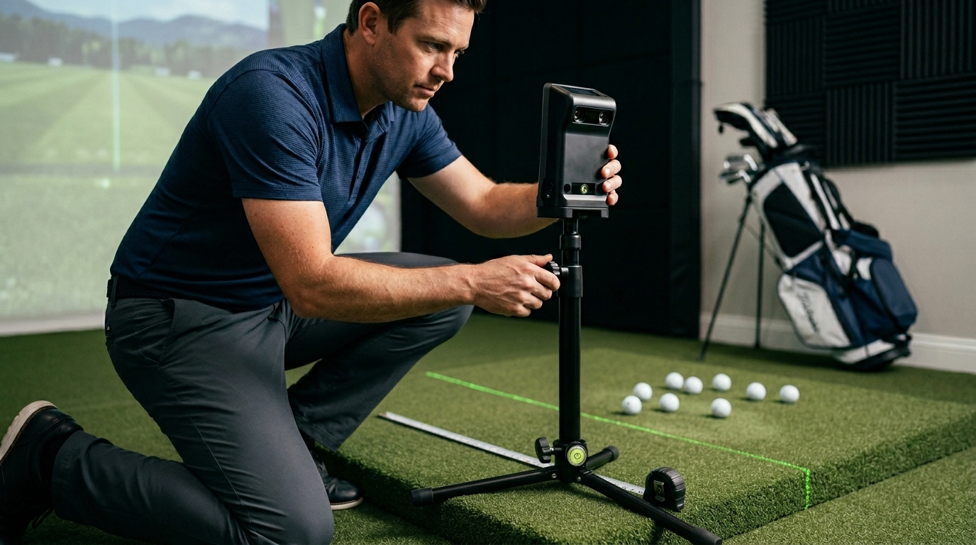 Square Golf Launch Monitor Alignment Stand Guide
