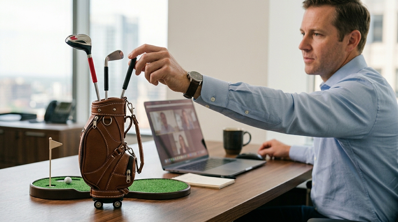 Golf Bag Novelty Pen Set Best Desk Gift Guide