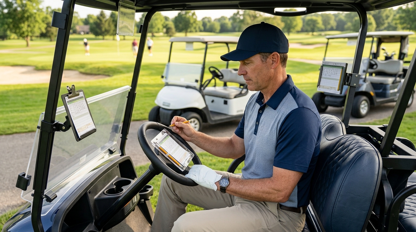 Golf Push Cart Scorecard Holder Guide