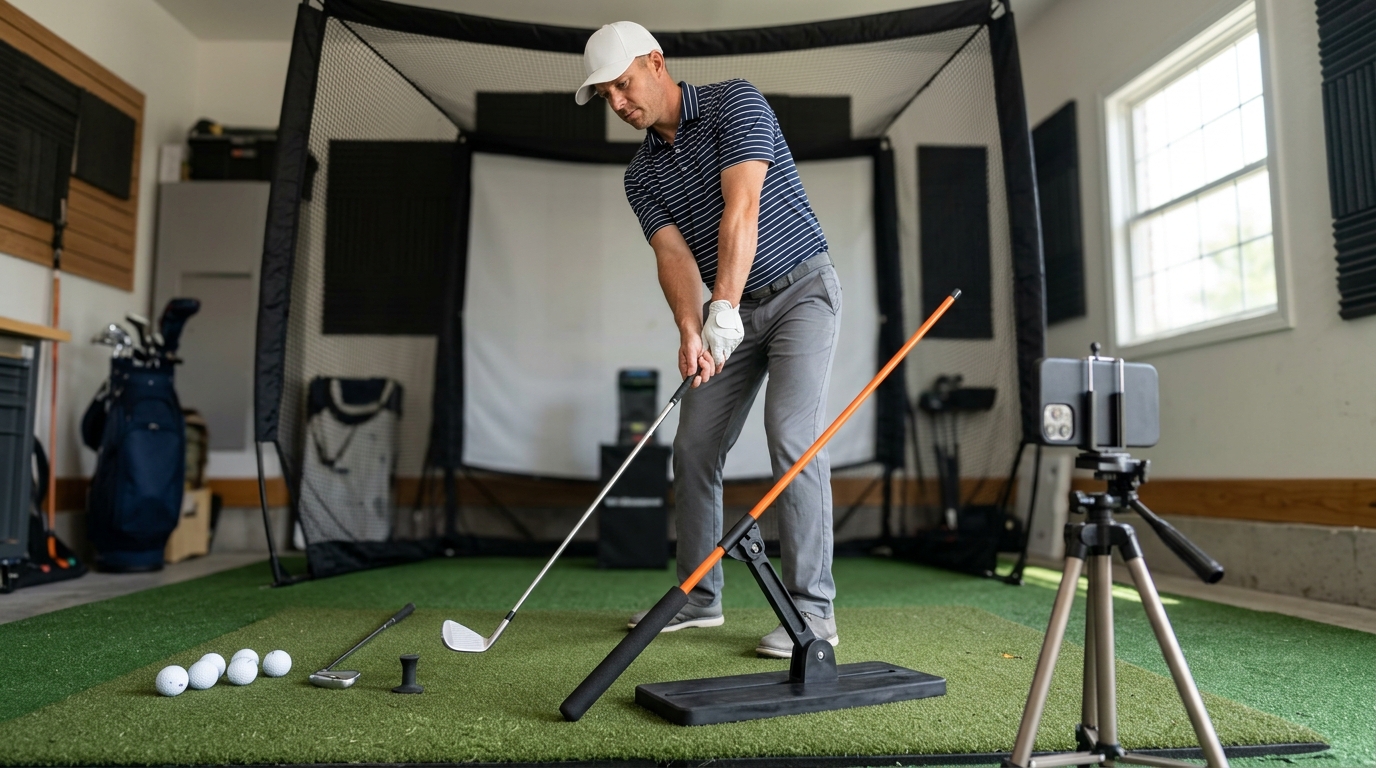 Golf Swing Plane Alignment Stick Holder Guide