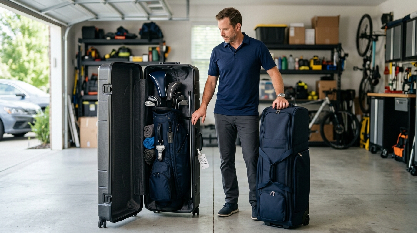 Golf Travel Bag Support Rod Stiff Arm vs Travel Pole