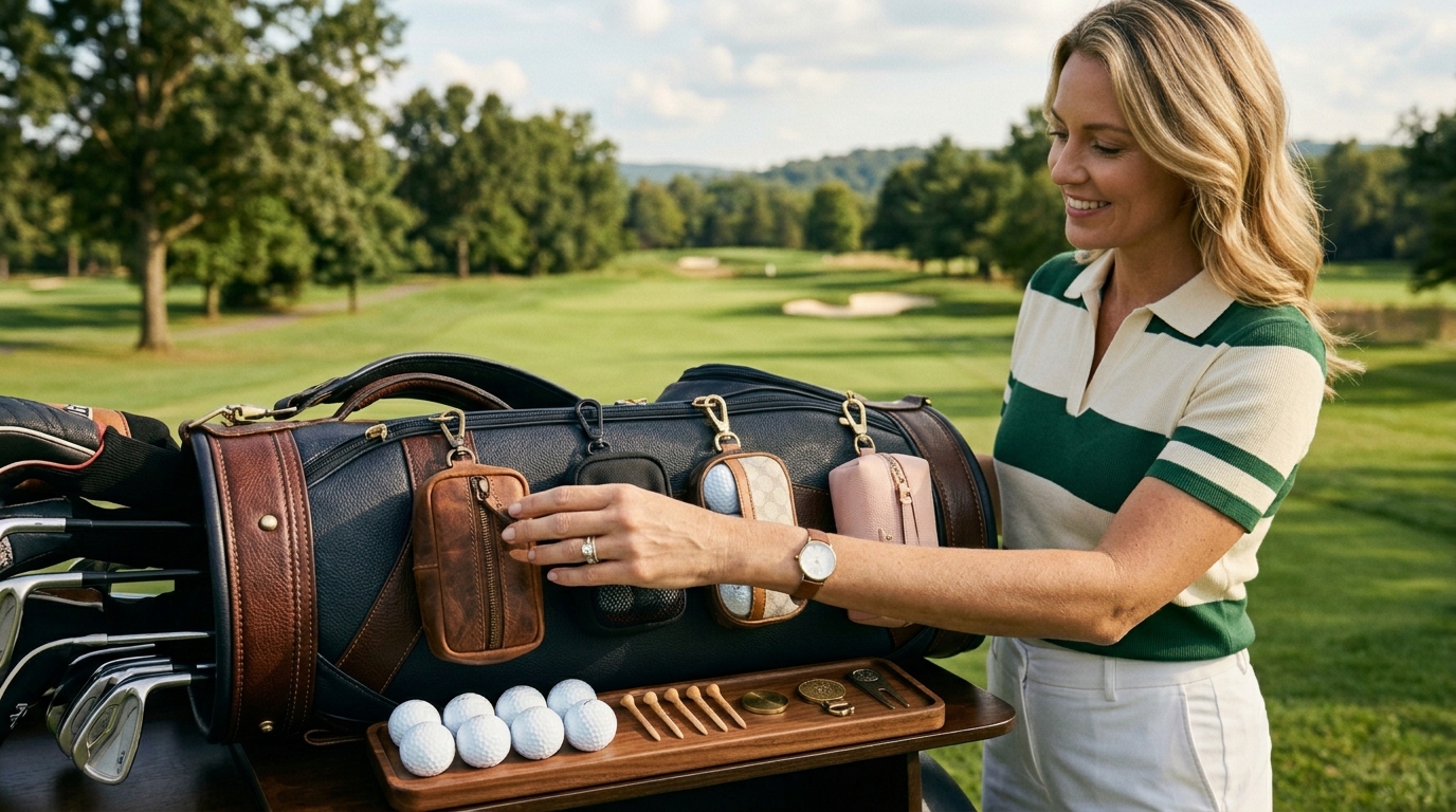 Leather Golf Ball Pouch Luxury Designer Options