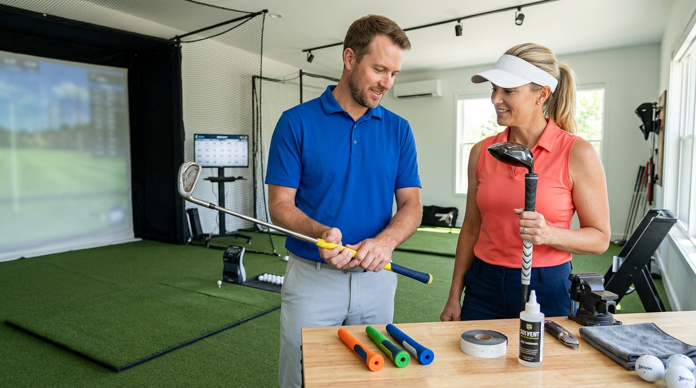 Left Handed Golf Grip Trainer Attachment Guide