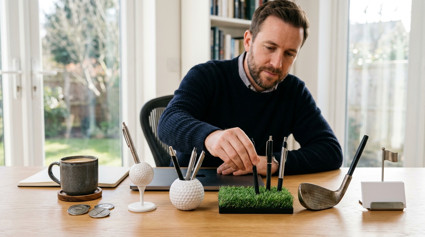 Novelty Golf Pen Holder Unique Desk Gift Ideas