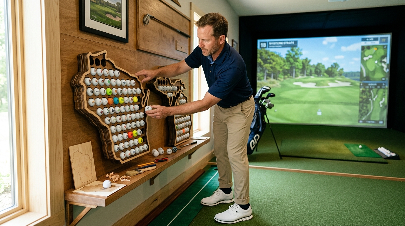 Wisconsin Shaped Golf Ball Display Rack Ideas